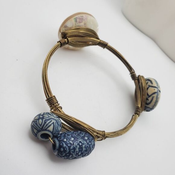 Venetian Ethiopian wire wrapped handmade bangle bracelet B0502 - Picture 1 of 3